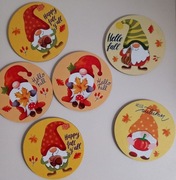 Drewniane podkładki pod kubki skrzaty 6 szt.