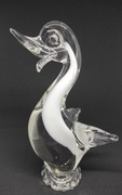 Figurka łabędź kaczka Szkło Artystyczne-Biało-Przezroczysta Murano