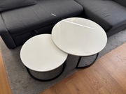 Dwa Okrągłe, Oryginalne i Trwałe, Białe Stoliki do Pokoju Dziennego