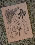 Odbitka linorytu ,,Ogórki kiszone''