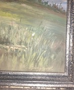 Obraz stary malowany na płycie krajobraz