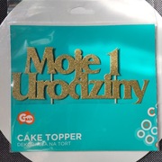 Topper,Roczek,1 urodziny,złoty, brokatowy,19 cm
