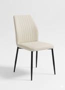 Stylowe Krzesło Tapicerowane – Beżowe/Kremowe | Czarne Nogi – Loft / Modern