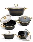 Garnki VERSACE 5 szt. z Pokrywkami EMALIA