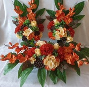 Zestaw wiązanka i 2 bukiety do flakonu na cmentarz 266+248