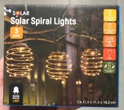 Oświetlenie Ogrodowe Solarne Spirale LED 3 szt – ciepłe światło, hit ogrodu