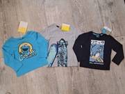 T-shirt chłopięcy dł rękaw - 3 szt. - SONIC, Ul. Sezamkowa - rozm 98