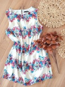 Kwiecista biała sukienka tunika Atmosphere 44XXL w kwiaty sukienka