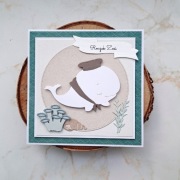 kartka na roczek, baby shower, z wielorybkiem, morska, personalizowana 