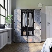 SONGMICS LPC30H szafa na ubrania, modułowa szafa kombi, czarna