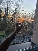 Patera szklana na ciasto tort naczynie szklane do serwowania prl vintage