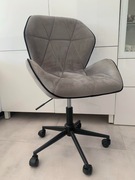 Najwygodniejszy Fotel obrotowy z Weluru na kółkach z regulacją, Velo Szary.