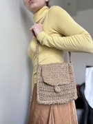 torebka ze sznurka jutowego handmade ręcznie robiona na szydełku