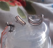Srebrne kolczyki i pierścionek