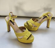 ZARA sandały na obcasie limonkowe roz 41