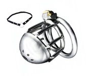Stalowy pas cnoty, Chastity Cock Cage klatka na penisa + Pasek oring 45mm