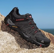 HIKEUP męskie buty turystyczne skórzane zamszowe trekkingowe