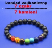Bransoletka z kamienia wulkanicznego dyfuzyjnego + 7 kamieni 7 czakr 