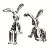 Figurki zajączki srebrne – dekoracja wielkanocna, piękna ozdoba