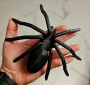 DUŻY czarny pająk ozdoba Halloween