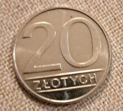 20 zł.typ B szeroka data z roku 1986.