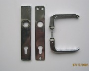 Klamka z szyldem pobielana