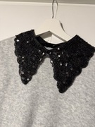 Czarny cekinowy ozdobny kołnierzyk