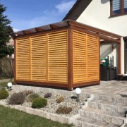 Ruchome żaluzje drewniane shutters zabudowa 