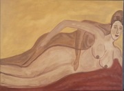 Akt, olej na płótnie.