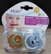 Alvar - zestaw 2 smoczków dla niemowląt, 2-pack, duopack /6-18M