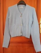 Kardigan sweter dziewczęcy 158 cm niebieski