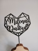Topper. Ozdoba na tort Milena & Dawid