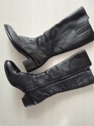 Lan kars vintage kozaki skóra naturalna nowy obcas zrobiony u szewca 