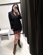 krótka sukienka marynarka z koronką Zara S36 wizytowa elegancka dekolt