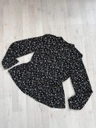 Czarno biała koszula z baskinką Sinsay XXS 32