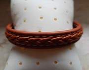 Bransoletka męska stal chirurgiczna/ skora