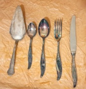 Sztućce posrebrzane Fraget lata 60-te zestaw 5 sztuk