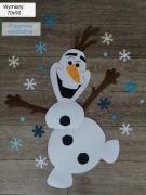 Dekoracja zimowa Olaf bałwan kraina lodu zima okno