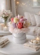 Flower box tulipany wosk sojowy 