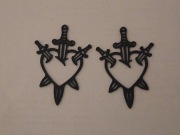 Kolczyki Tarot trojka mieczy