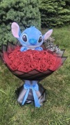 Bukiet róż ze wstążki. 20 róż. Wieczne róże. stitch maskotka