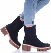 Botki czarne ocieplane 36