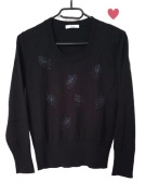 Czarny sweter wełniany Lucia 50% wool rozmiar M elegancki