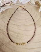 Naszyjnik Choker z Kamieni Naturalnych Granaty Cytryn Hematyty