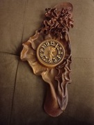 Zegarek zegar ścienny skóra brązowy 