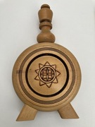 butelka drewniana BUKŁAK NA WODE prl artystyczns