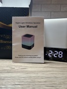 Lampka nocna led z budzikiem i głosnikiem BLUETOOTH RGB ZMIENIA KOLORY