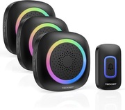 Bezprzewodowy dzwonek do drzwi TECKNET z 3 przenośnymi dzwonkami