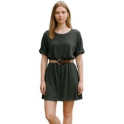 Sukienka tunika XL 42 khaki wiskoza midi luźna zwiewna lato jesień