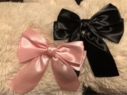 Eleganckie spinki do włosów kokarda 2szt czarna różowa